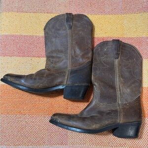 Brown Vulcan Leather Cowboy Boots
